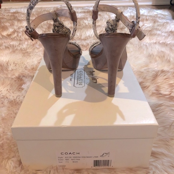 COACH Simona Snk/Waxy Lthr Sandal - Picture 7 of 8